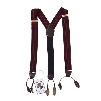 Classic Ribbon Braces/Suspenders - Burgundy
