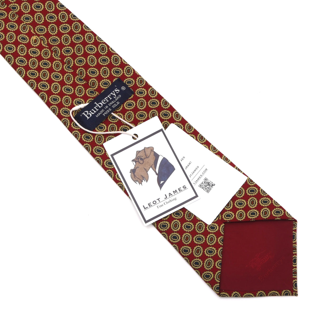 Vintage Burberrys of London Silk Tie Made in England - Red Paisley