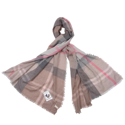 Barbour Wool Scarf ca. 184cm - Pink Plaid