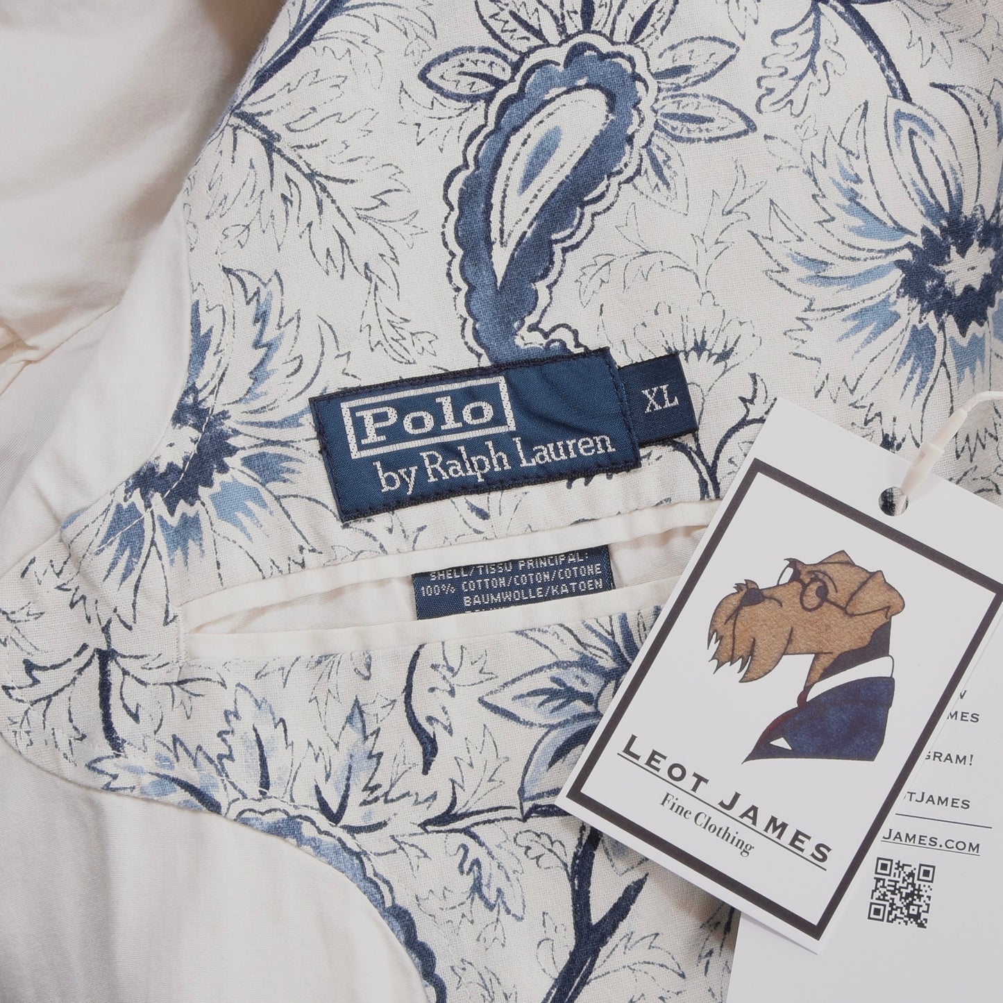 Polo Ralph Lauren Cotton Jacket Size XL Chest ca. 58cm - Paisley