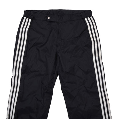 Vintage Adidas Nylon-Regenhose aus den 80er Jahren, Größe D48 (ca. 42 cm), Schwarz