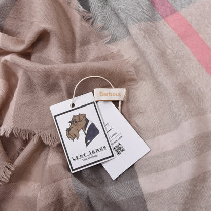 Barbour Wool Scarf ca. 184cm - Pink Plaid