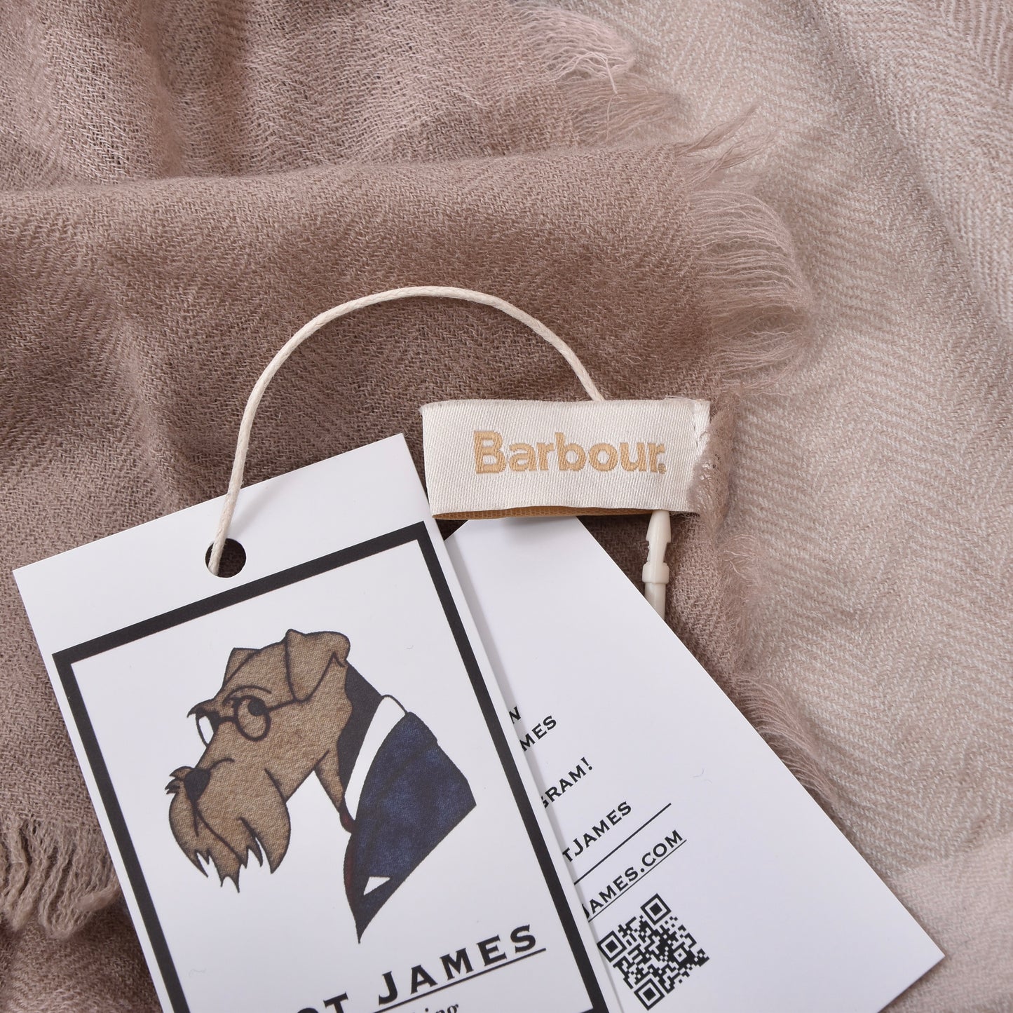 Barbour Wool Scarf ca. 184cm - Pink Plaid