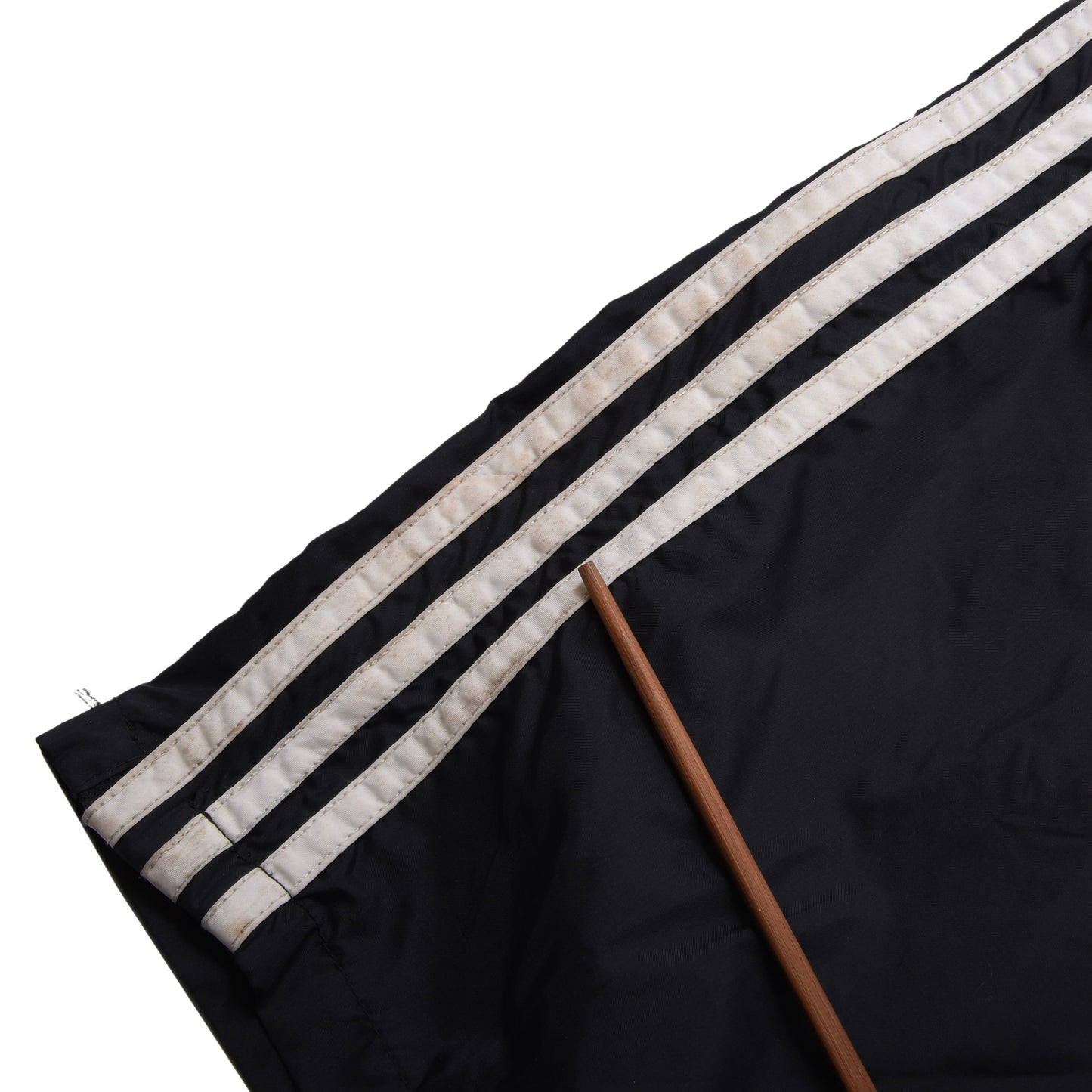 Vintage Adidas Nylon-Regenhose aus den 80er Jahren, Größe D48 (ca. 42 cm), Schwarz