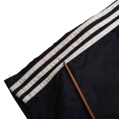 Vintage Adidas Nylon-Regenhose aus den 80er Jahren, Größe D48 (ca. 42 cm), Schwarz