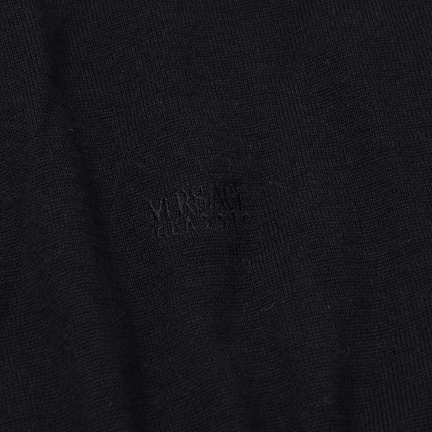 Vintage Versace Classic V2 Wool Sweater Size XL Chest ca. 60.5cm DEFECT - Black