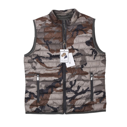 Trussardi Jeans Quilted Vest Size 48 ca. 52.5cm - Camouflage