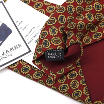 Vintage Burberrys of London Silk Tie Made in England - Red Paisley