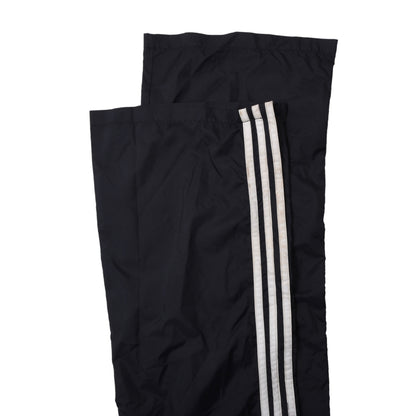 Vintage Adidas Nylon-Regenhose aus den 80er Jahren, Größe D48 (ca. 42 cm), Schwarz
