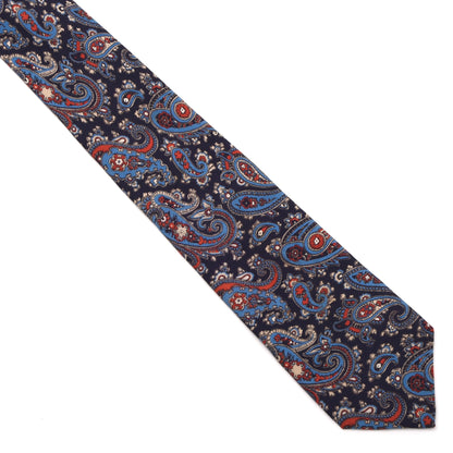 Michelsons of London for Harrod's  Silk Tie Made in England - Blue Paisley