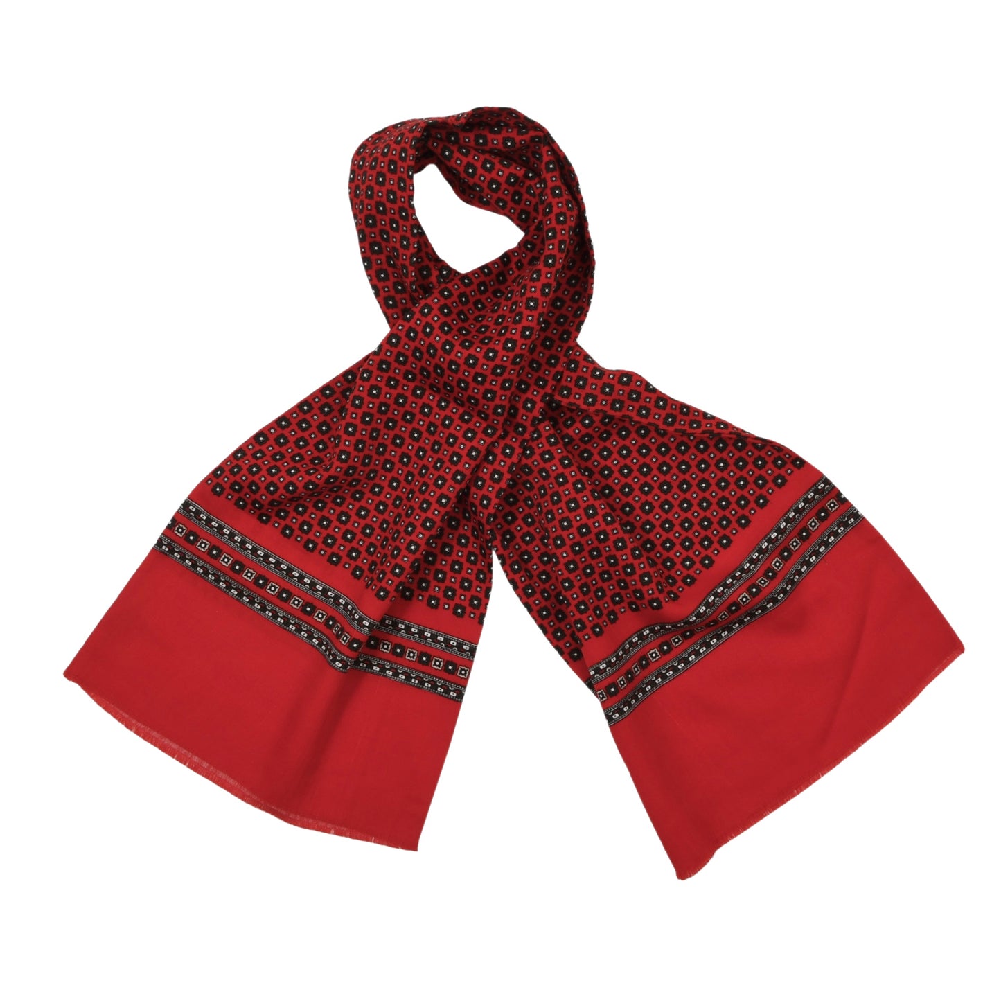 Classic Wool Challis Dress Scarf ca. 123cm - Red Neat