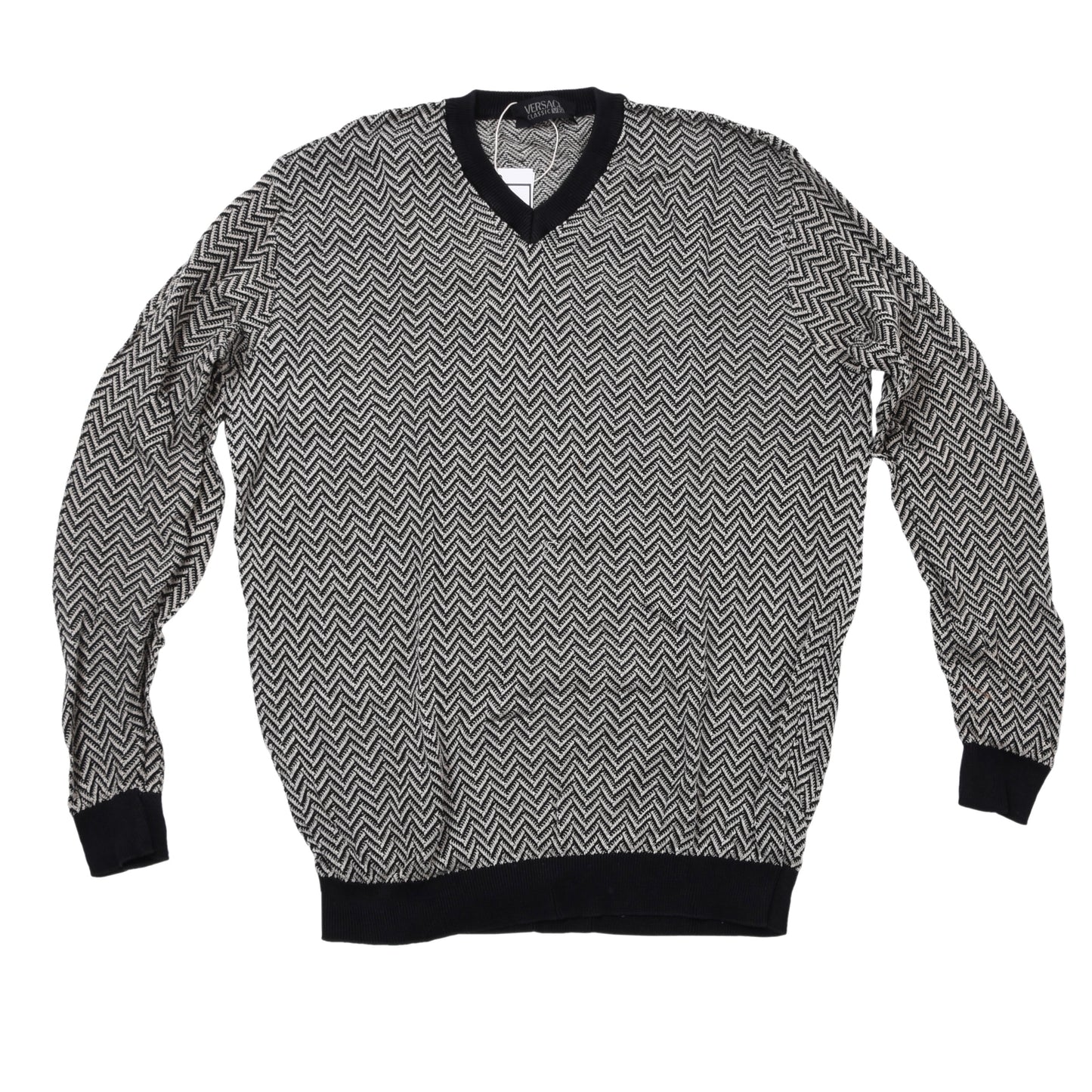 Vintage Versace V2 Cotton Sweater ca. 54.5cm - Zig-Zag