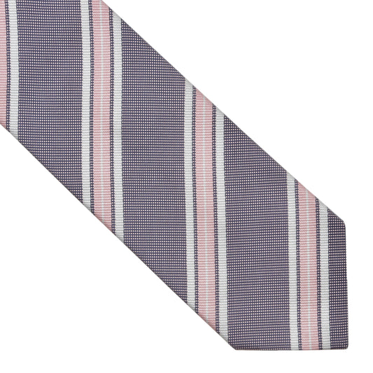 Ermenegildo Zegna Krawatte Seidenkrawatte ca. 145.5cm - Pink Streifen