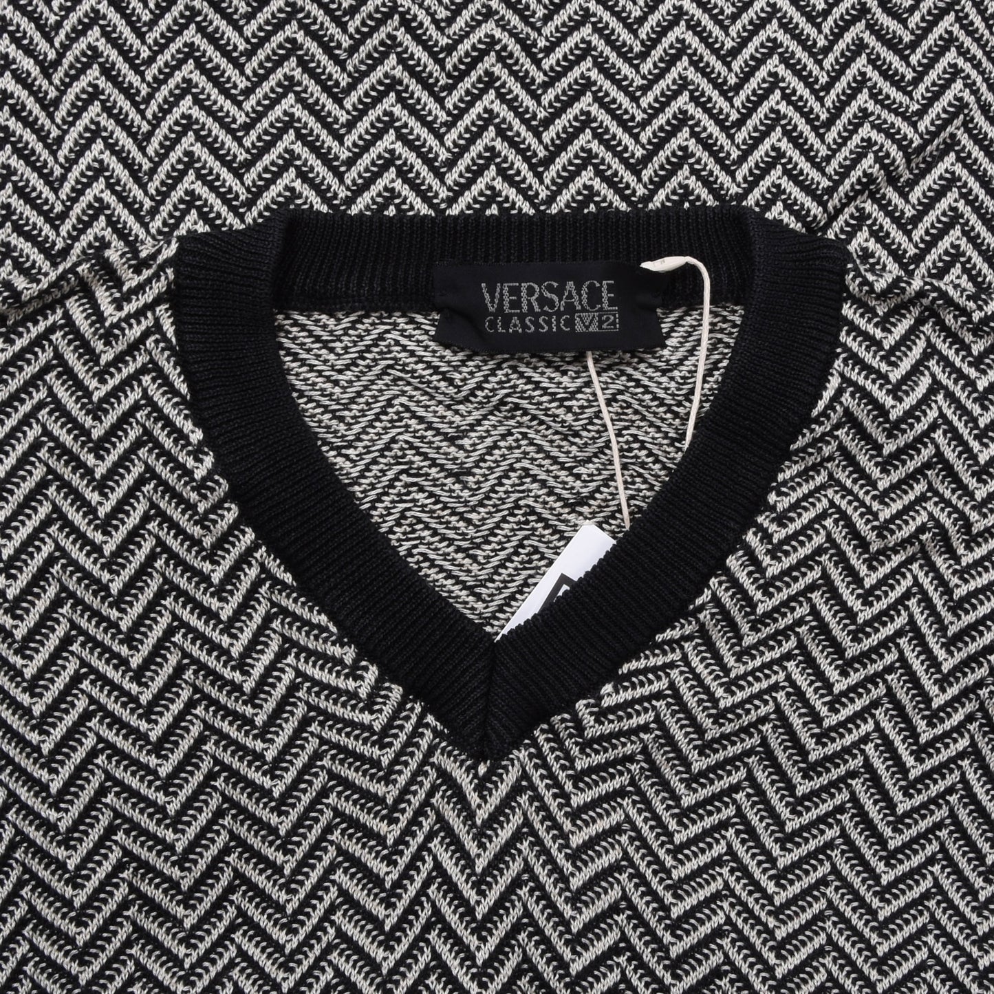 Vintage Versace V2 Cotton Sweater ca. 54.5cm - Zig-Zag