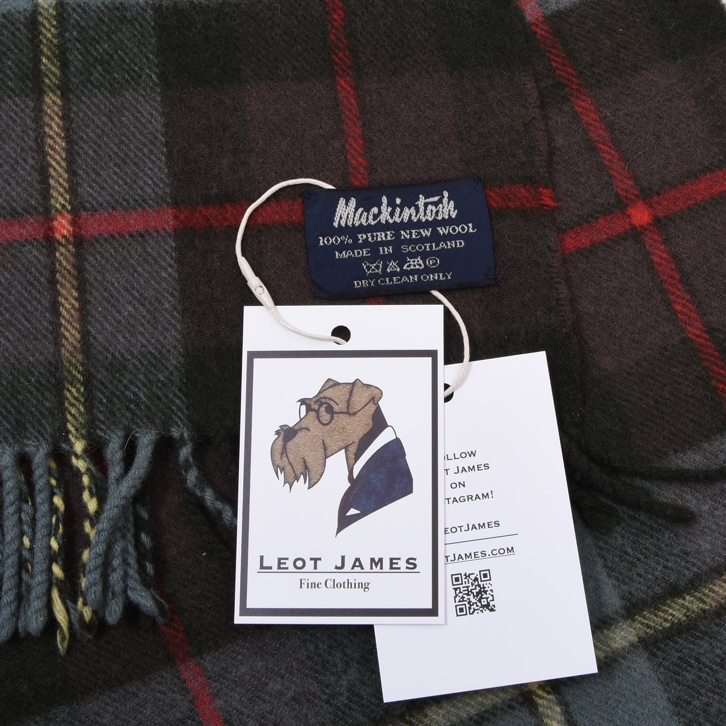 Mackintosh Vintage Wool Scarf ca. 138cm - Plaid