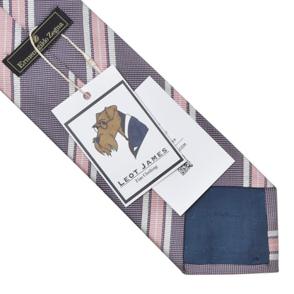 Ermenegildo Zegna Silk Tie ca. 145.5cm - Pink Stripes