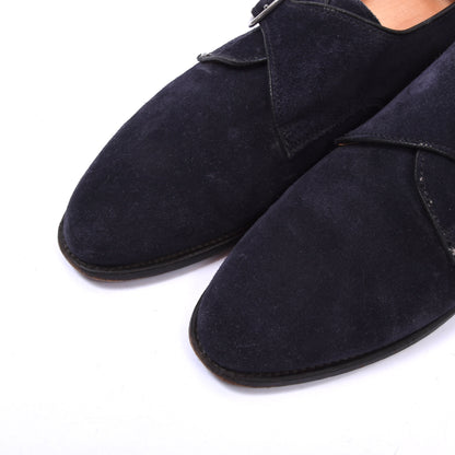 Ludwig Reiter Single Monk Suede Shoes Size 7 1/2 - Blue
