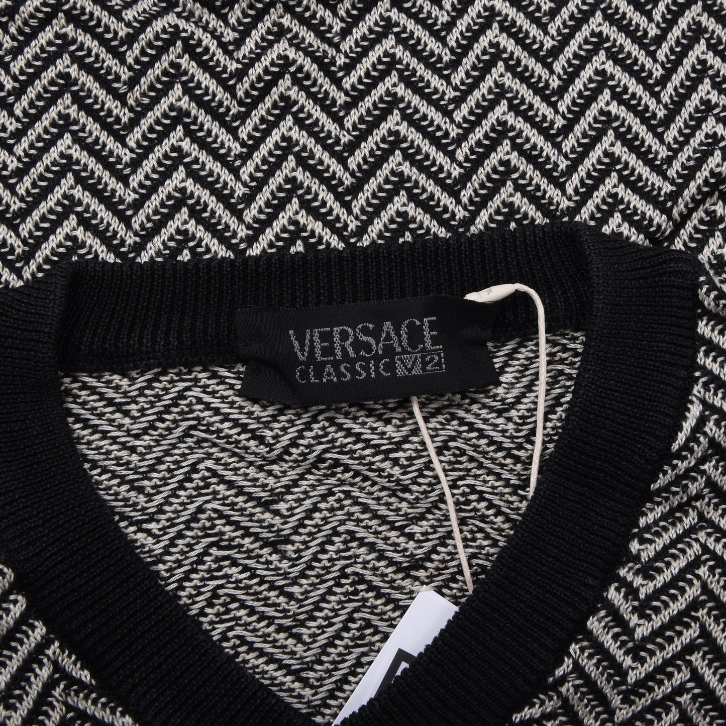 Vintage Versace V2 Cotton Sweater ca. 54.5cm - Zig-Zag