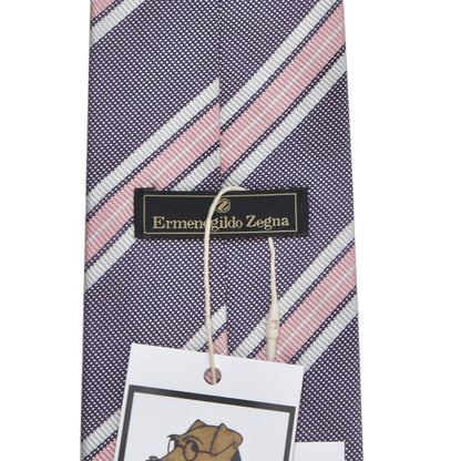 Ermenegildo Zegna Silk Tie ca. 145.5cm - Pink Stripes