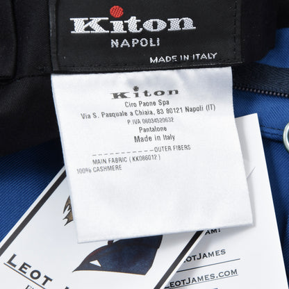 Kiton Napoli 100% Cashmere Pants Size 56 ca. 48cm - Blue