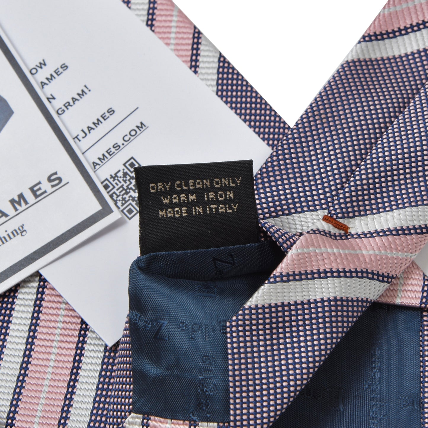 Ermenegildo Zegna Silk Tie ca. 145.5cm - Pink Stripes