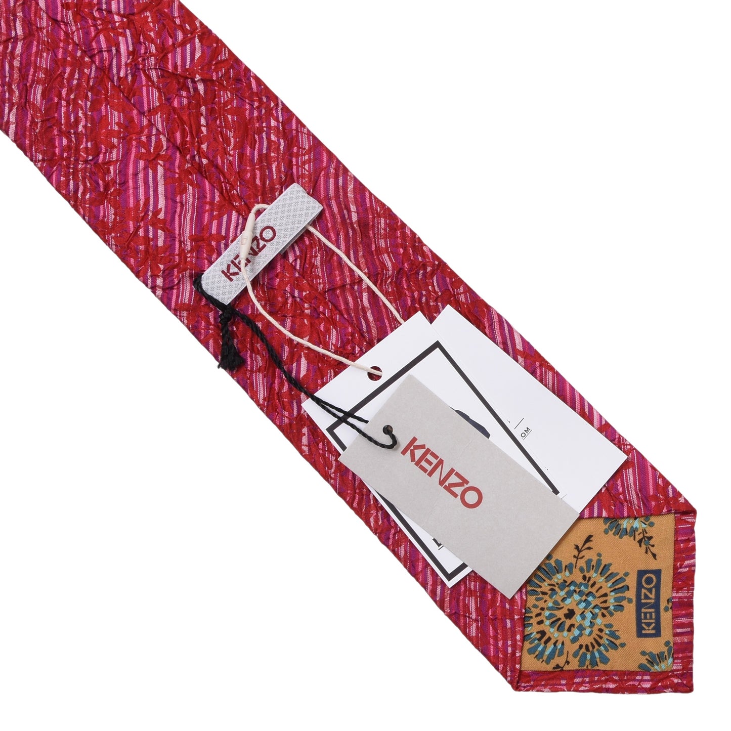 NWT Kenzo Silk Tie ca. 144cm/9.5cm - Pink Seersucker