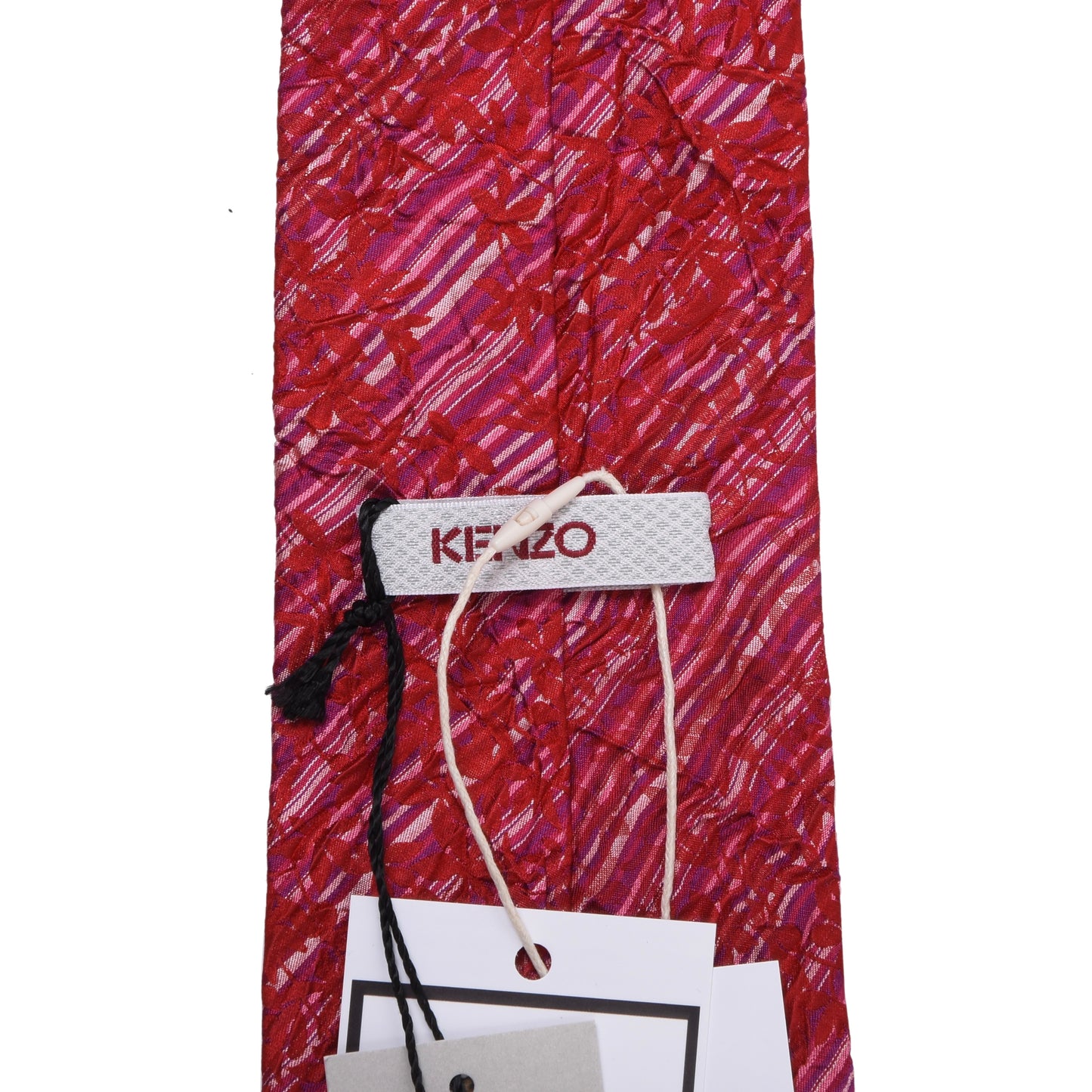 NWT Kenzo Silk Tie ca. 144cm/9.5cm - Pink Seersucker