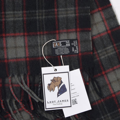 DAKS London Vintage Wool Scarf ca. 137cm - Green Plaid