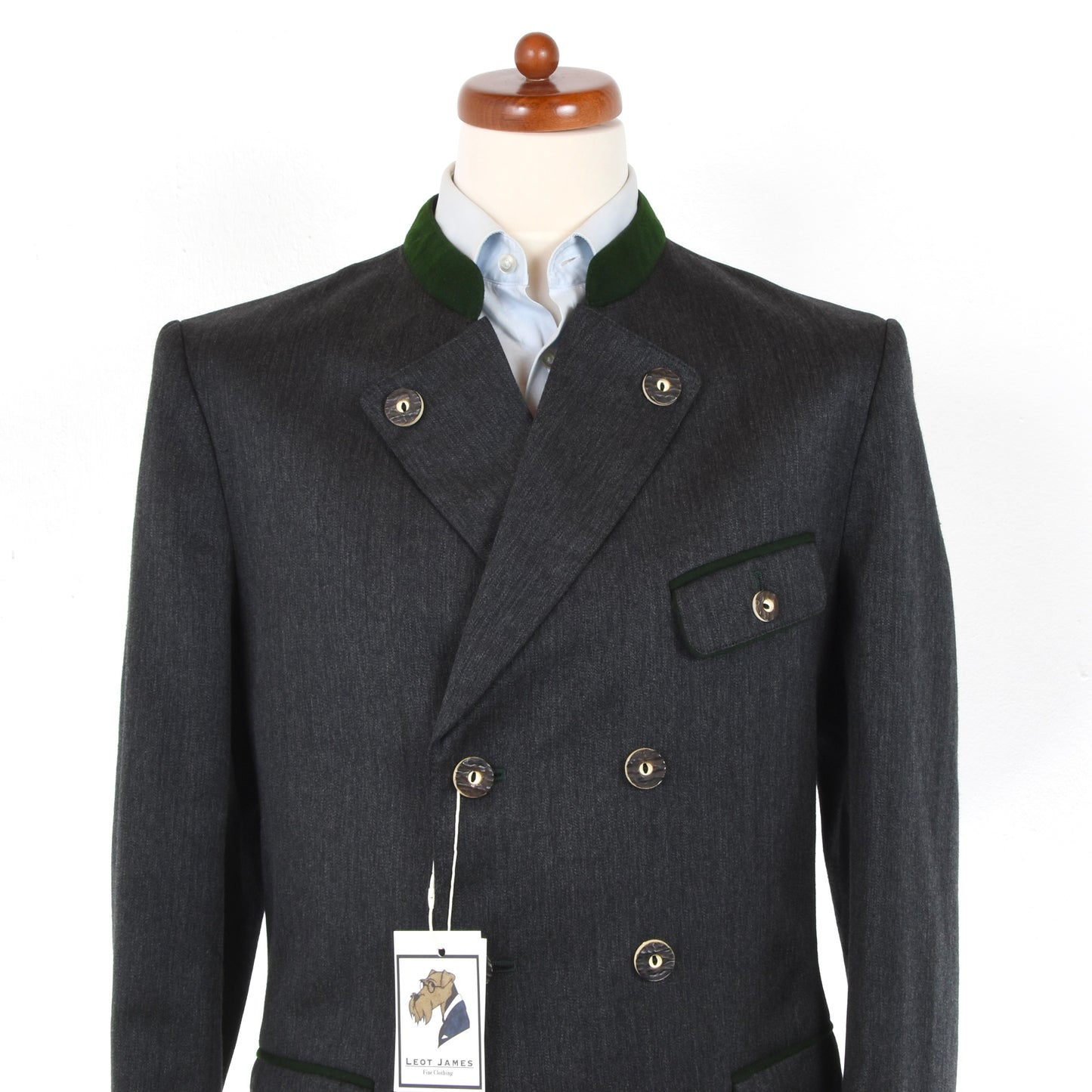 Trachten Schlößl Anzug zweireihig Wollmix  Größe 50 - Grau