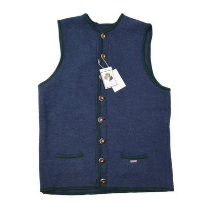 Steffner Wool Sweater Vest Size 60 Chest ca. 58cm - Blue