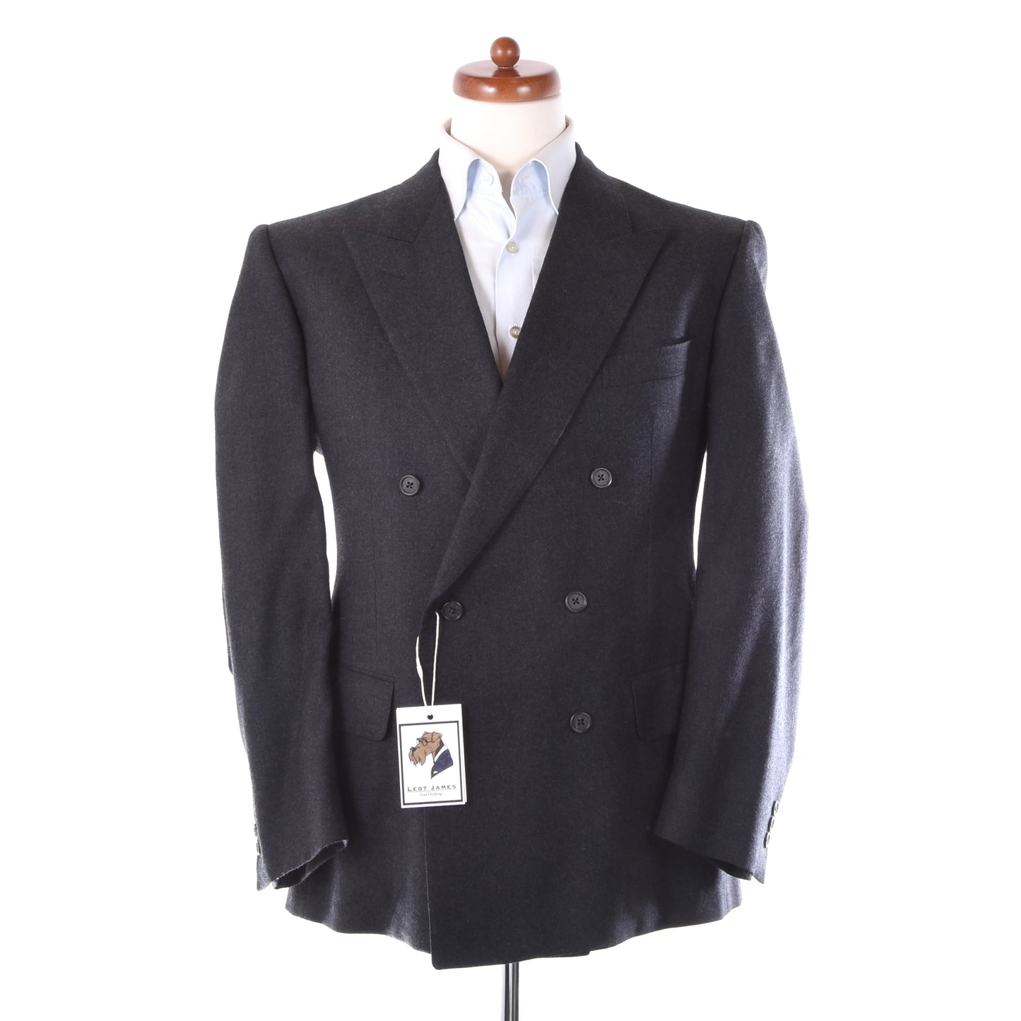 Vintage Ermenegildo Zegna Wool-Cashmere Double-Breasted Suit Chest ca. 54.5cm - Grey