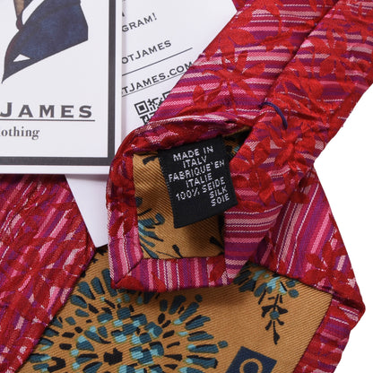 NWT Kenzo Silk Tie ca. 144cm/9.5cm - Pink Seersucker