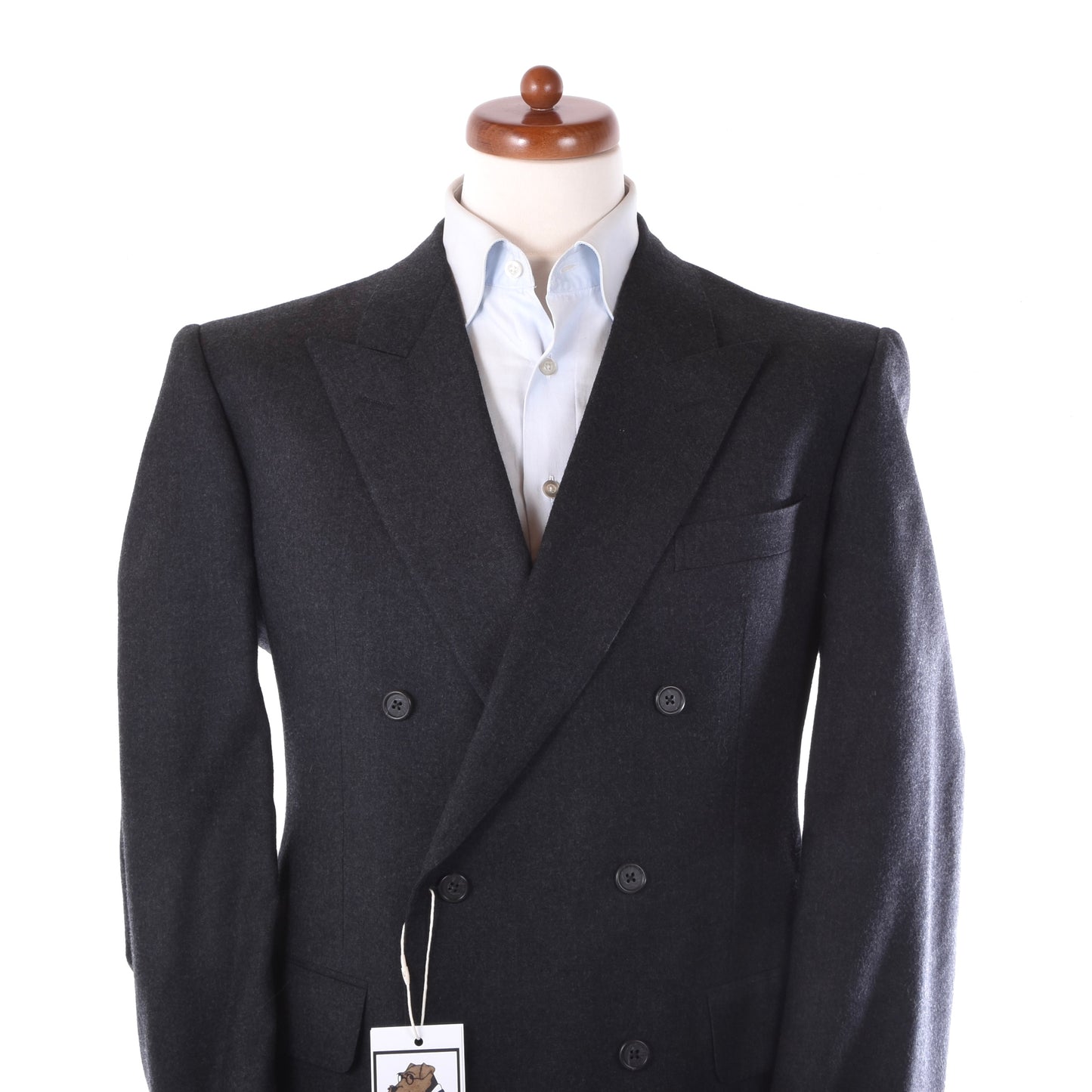 Vintage Ermenegildo Zegna Wool-Cashmere Double-Breasted Suit Chest ca. 54.5cm - Grey