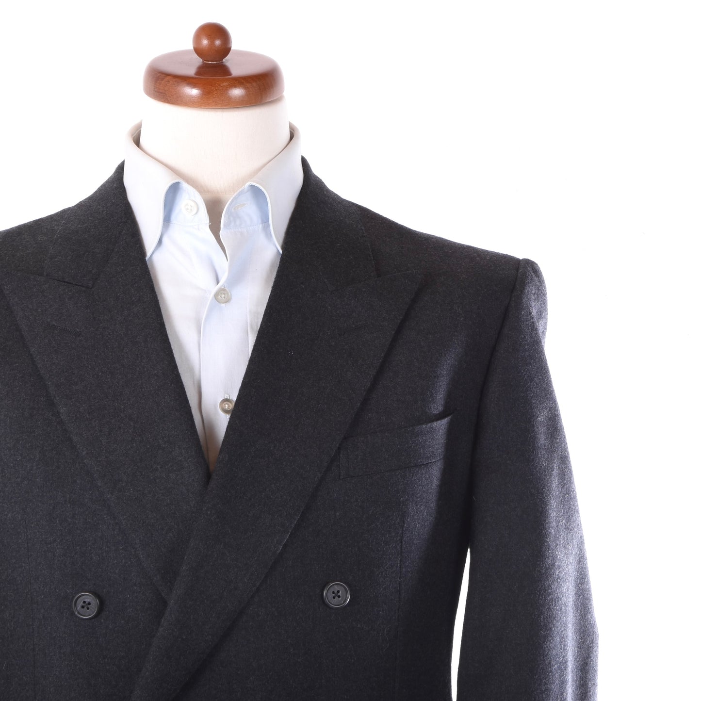 Vintage Ermenegildo Zegna Wool-Cashmere Double-Breasted Suit Chest ca. 54.5cm - Grey