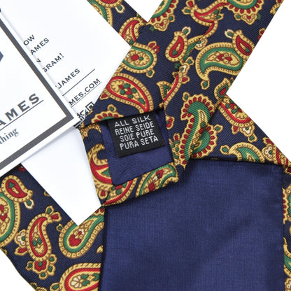 Royal Country Life Silk Tie - Navy Paisley