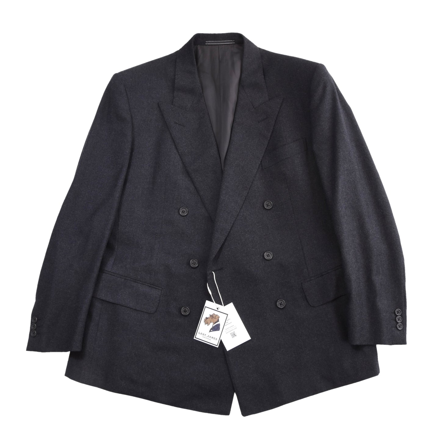 Vintage Ermenegildo Zegna Wool-Cashmere Double-Breasted Suit Chest ca. 54.5cm - Grey