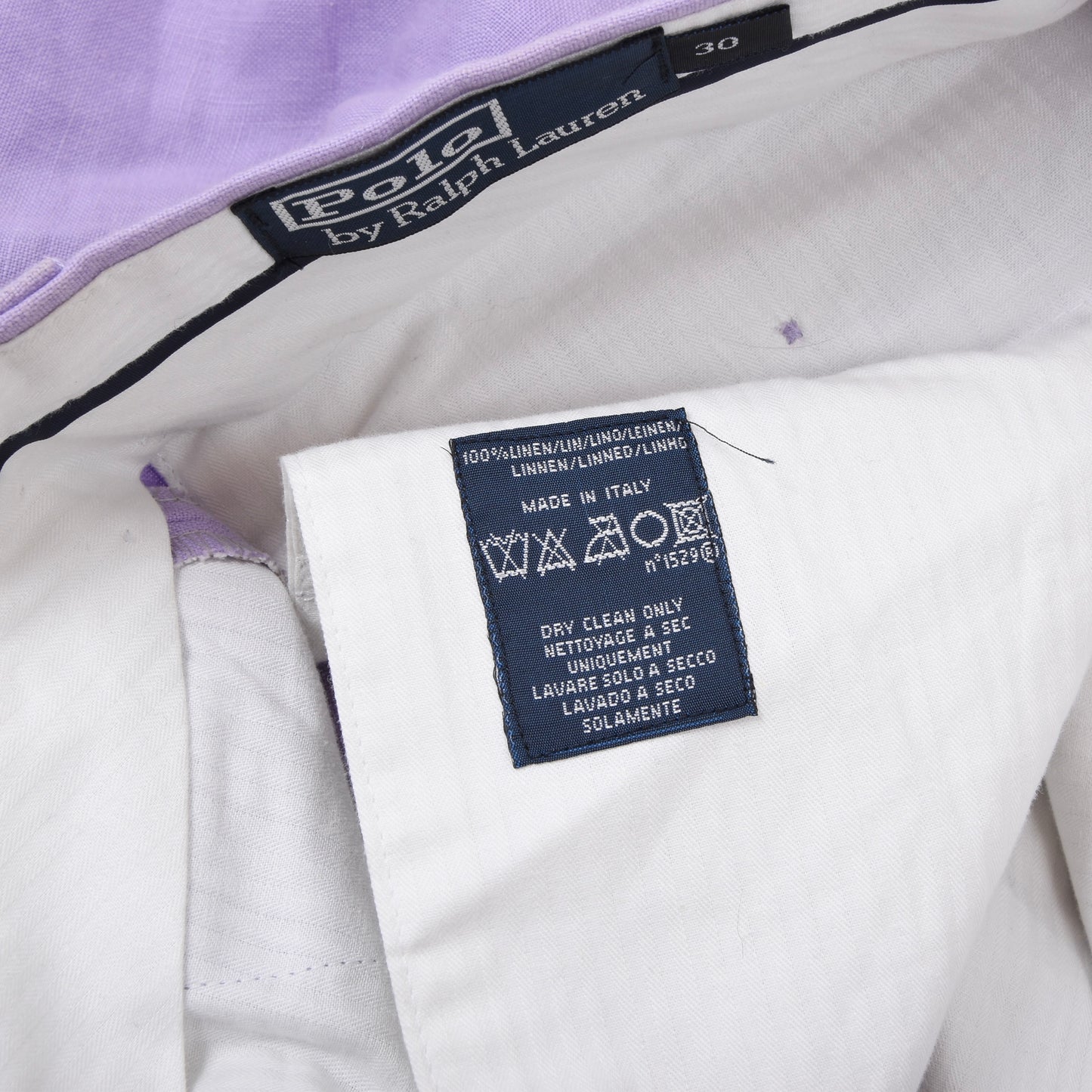 Polo Ralph Lauren Linen Pants Size W30 Made in Italy - Lavender