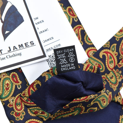 Royal Country Life Silk Tie - Navy Paisley