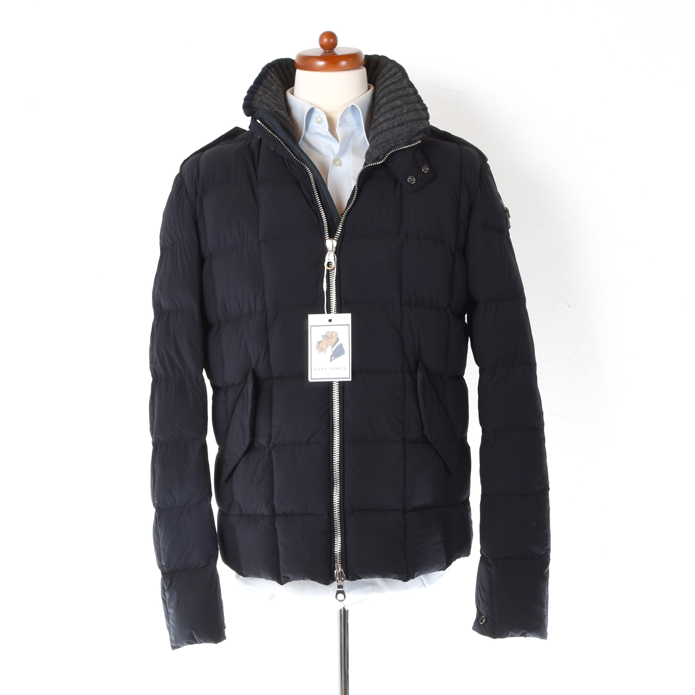 Montecore Down Jacket Size 54 Chest ca. 55.5cm Navy Blue Leot James