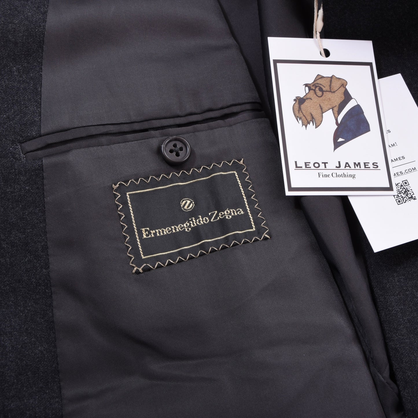 Vintage Ermenegildo Zegna Wool-Cashmere Double-Breasted Suit Chest ca. 54.5cm - Grey