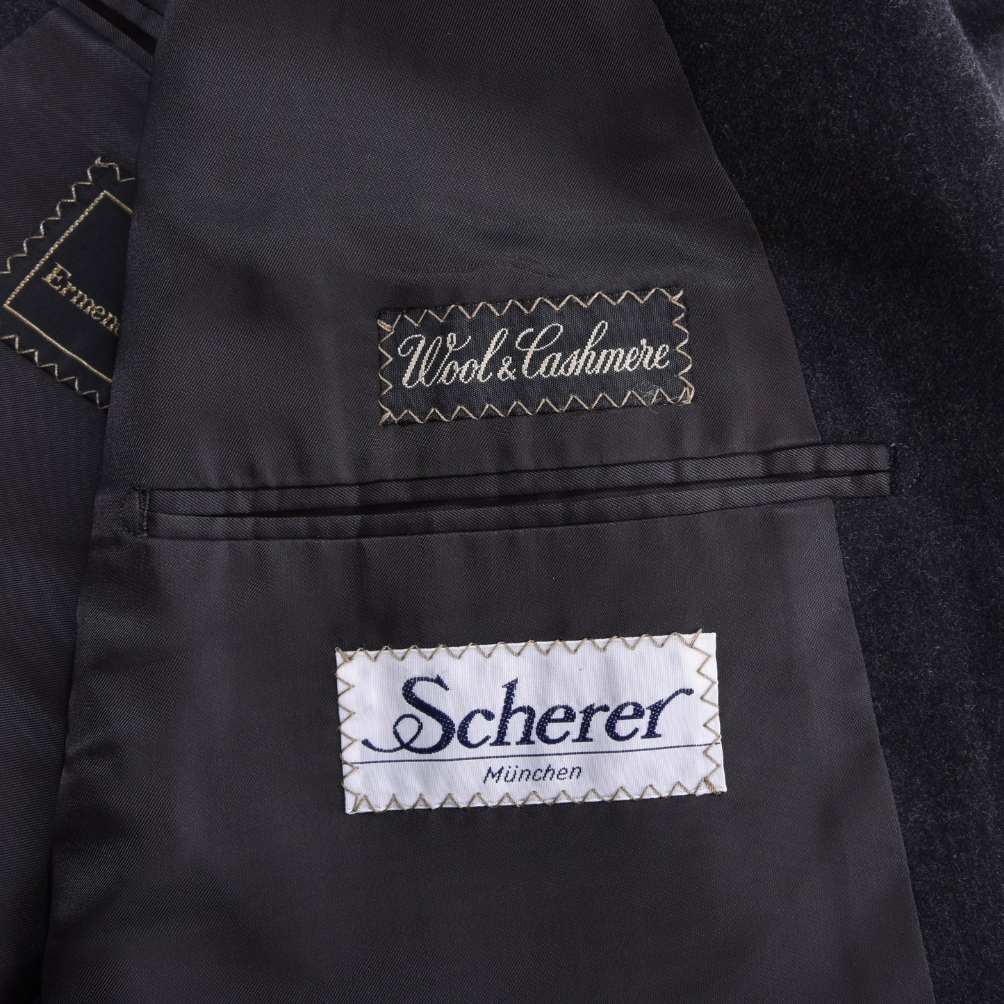 Vintage Ermenegildo Zegna Wool-Cashmere Double-Breasted Suit Chest ca. 54.5cm - Grey