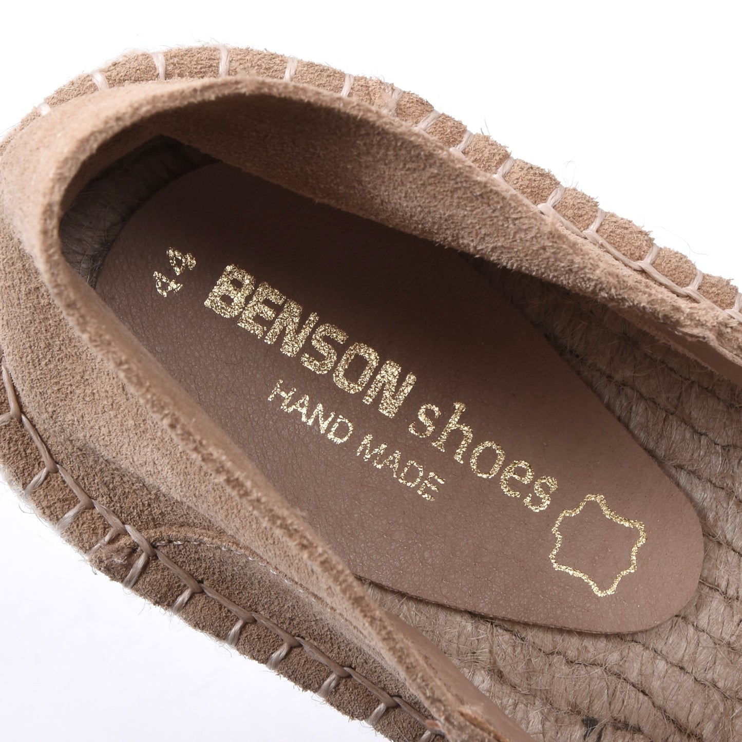 Benson's Shoes Suede Espadrilles Size 44 - Beige