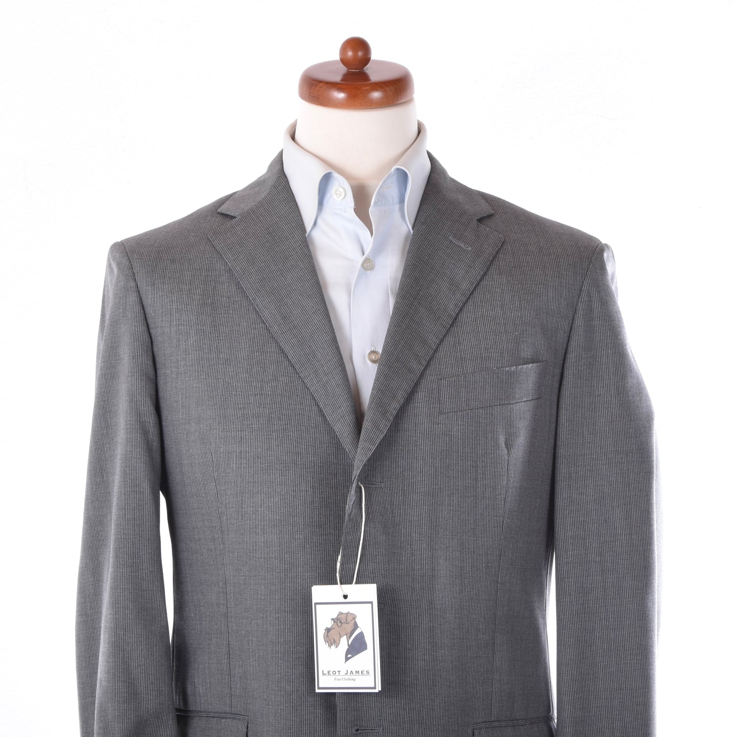 Boggi Milano x Isaia Wool Suit Size 50 Chest ca. 52.5cm - Grey Stripes