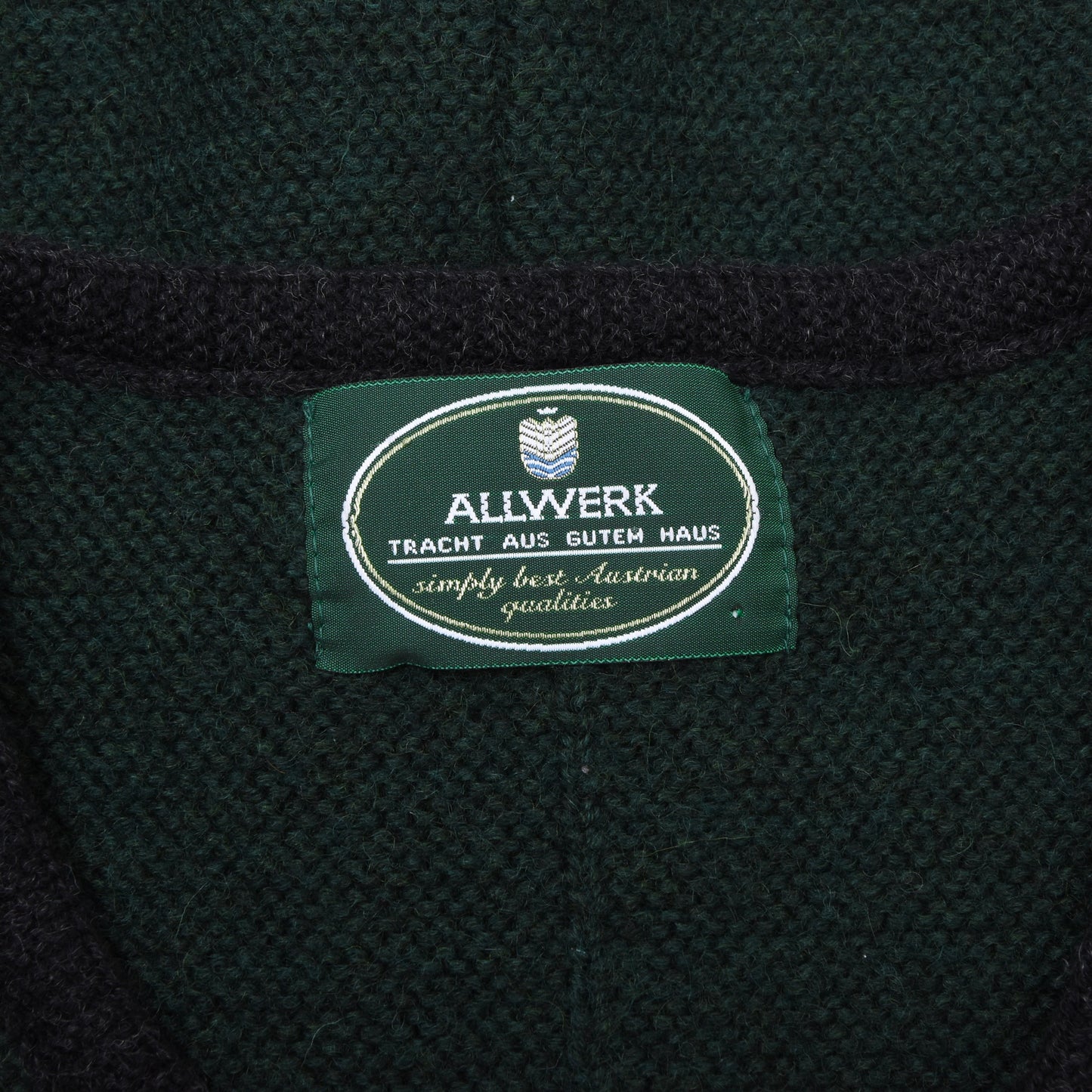 Allwerk 100% Wool Sweater Size 54 Chest ca. 58cm Made in Austria  - Green