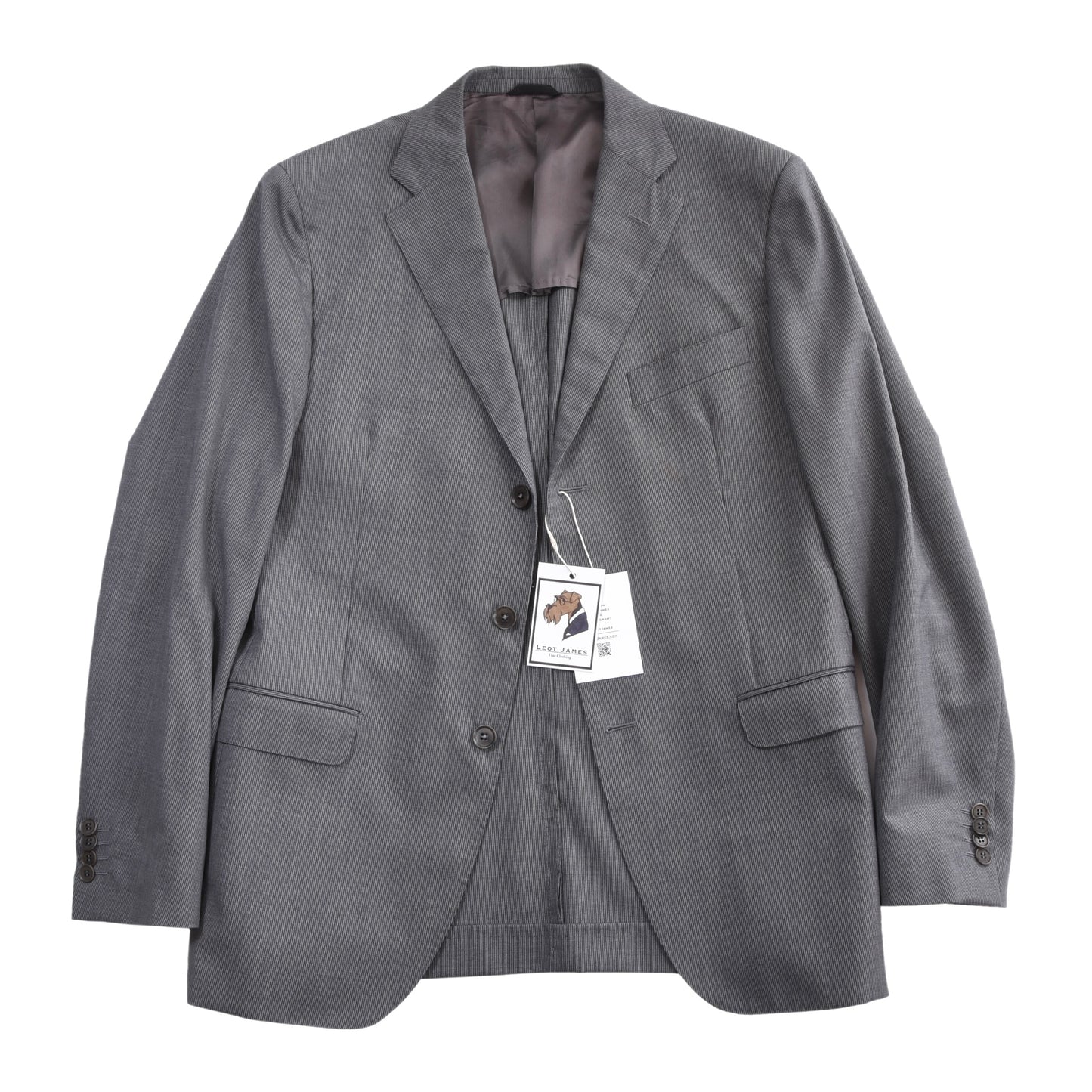 Boggi Milano x Isaia Wool Suit Size 50 Chest ca. 52.5cm - Grey Stripes