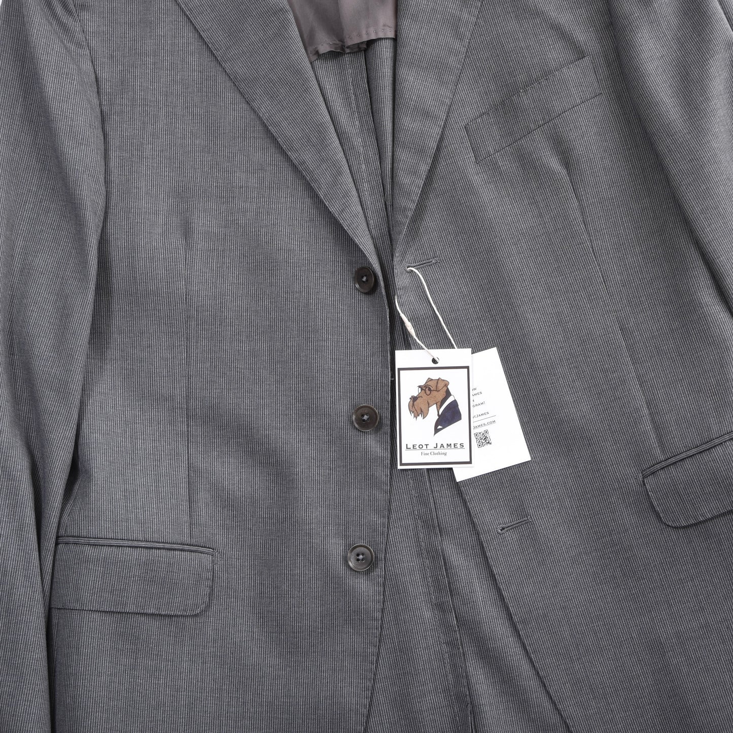 Boggi Milano x Isaia Wool Suit Size 50 Chest ca. 52.5cm - Grey Stripes