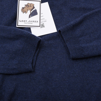 Royal Class Seiden-Kaschmir V-Ausschnitt Pullover Größe L 52/54 ca. 54cm - Blau