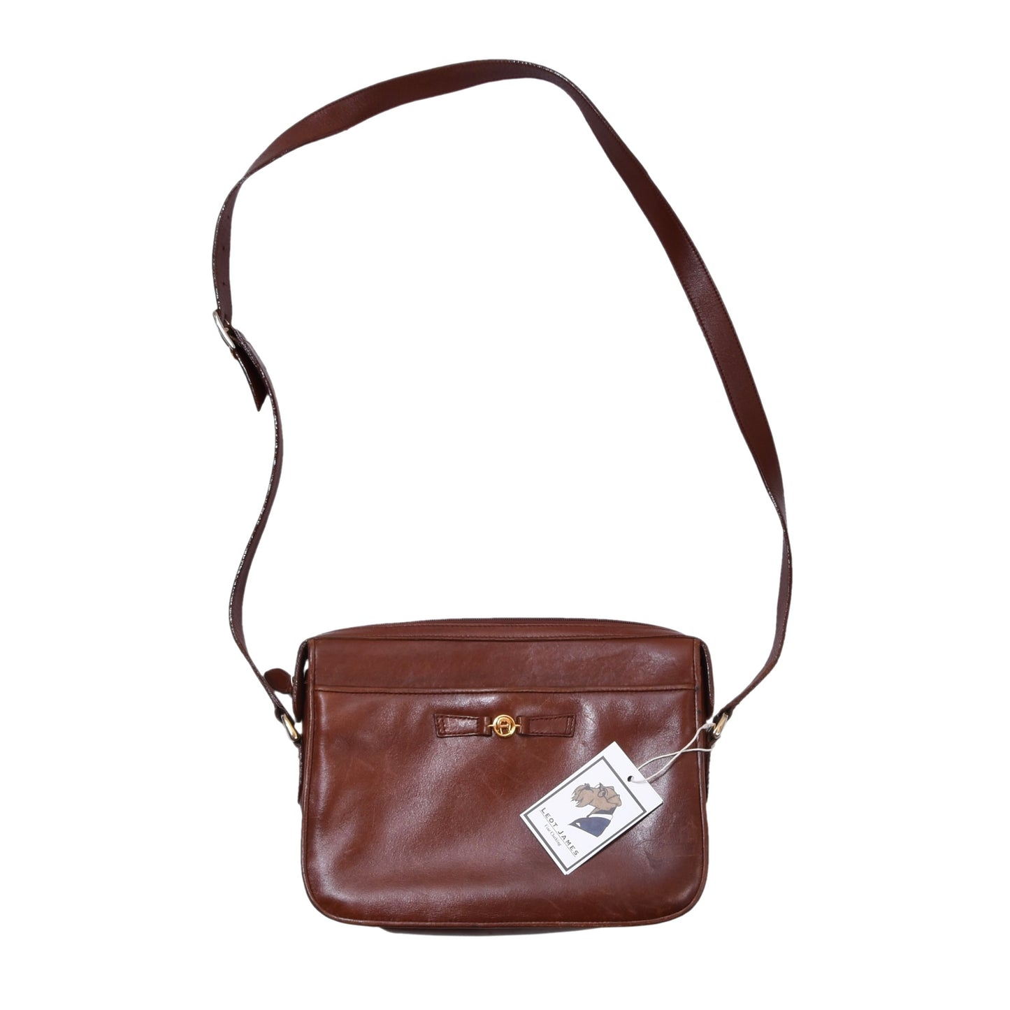Vintage Etienne Aigner Leather Crossbody Bag ca. 28.5cm - Brown