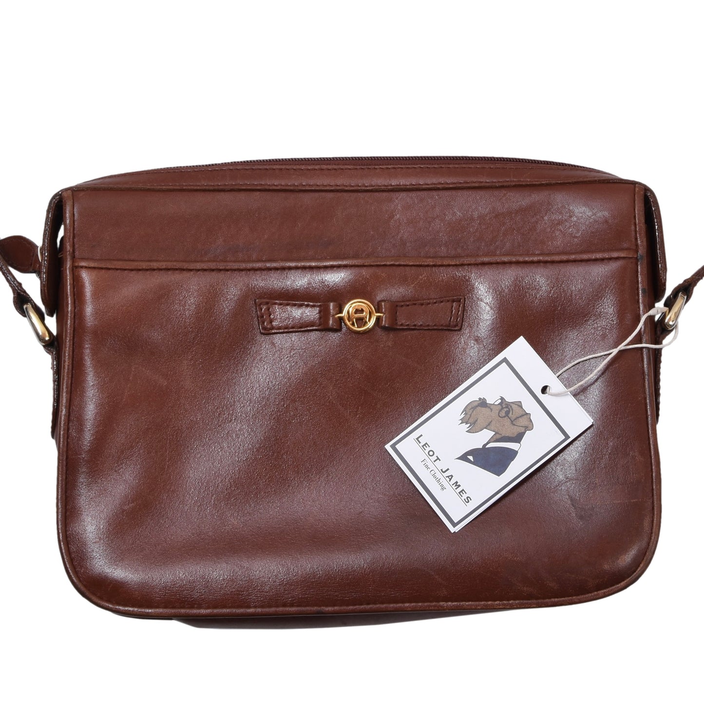 Vintage Etienne Aigner Leather Crossbody Bag ca. 28.5cm - Brown