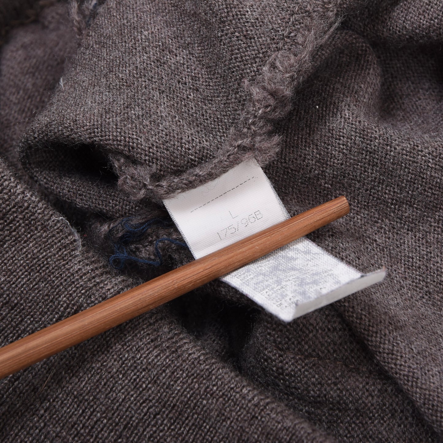 Paul & Shark 100% Wool Cardigan Sweater Feat. Leather Details Size L Chest ca. 55cm - Brown